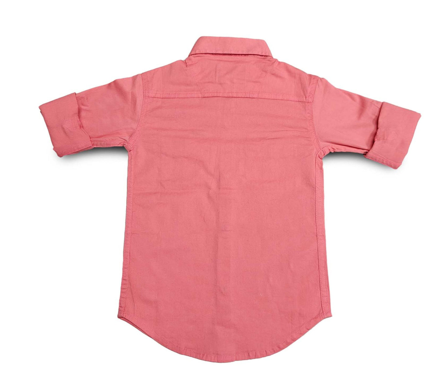 Coral Pink Full Sleeve Button Down Shirt with Dual Pockets