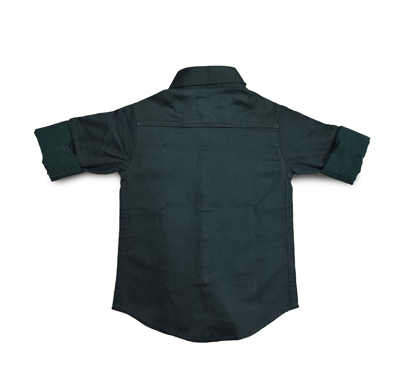 Forest Green Full Sleeve Button Down Collared Boys Shirt