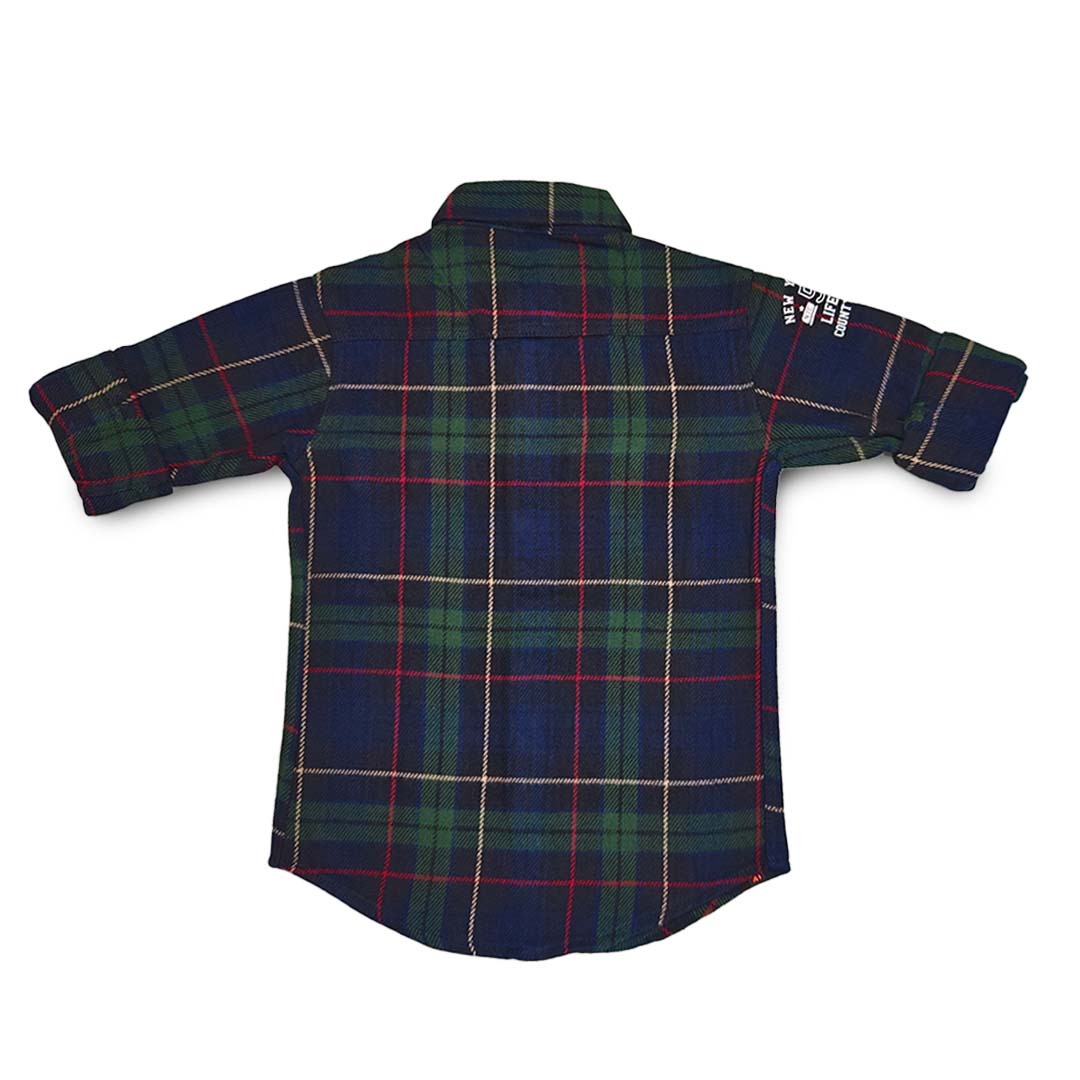 Green Checks Shirt Button Down Full Sleeve