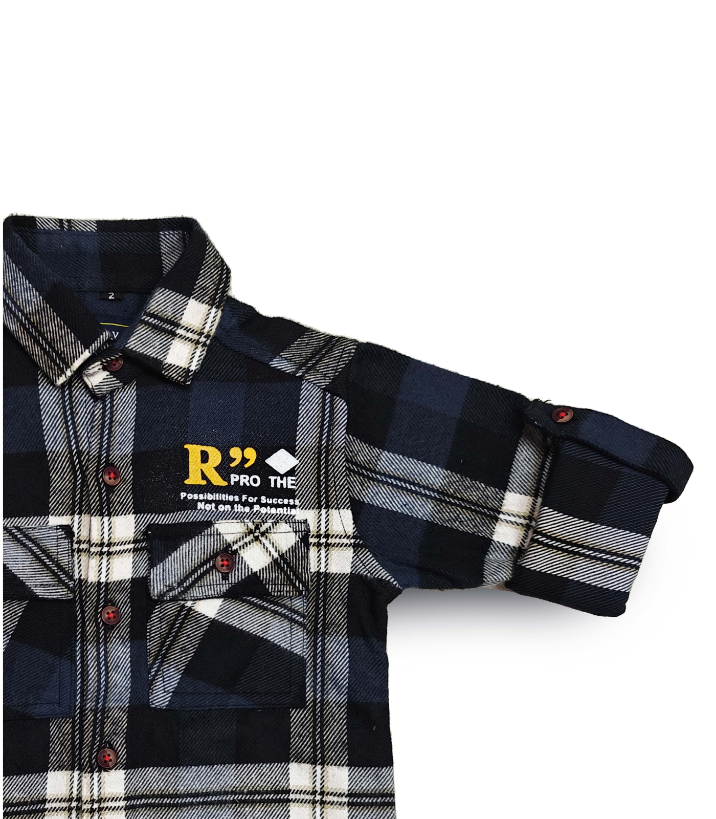Navy Blue and Grey Button-Down Green Shirt Full Sleeve Spread Collared Boy