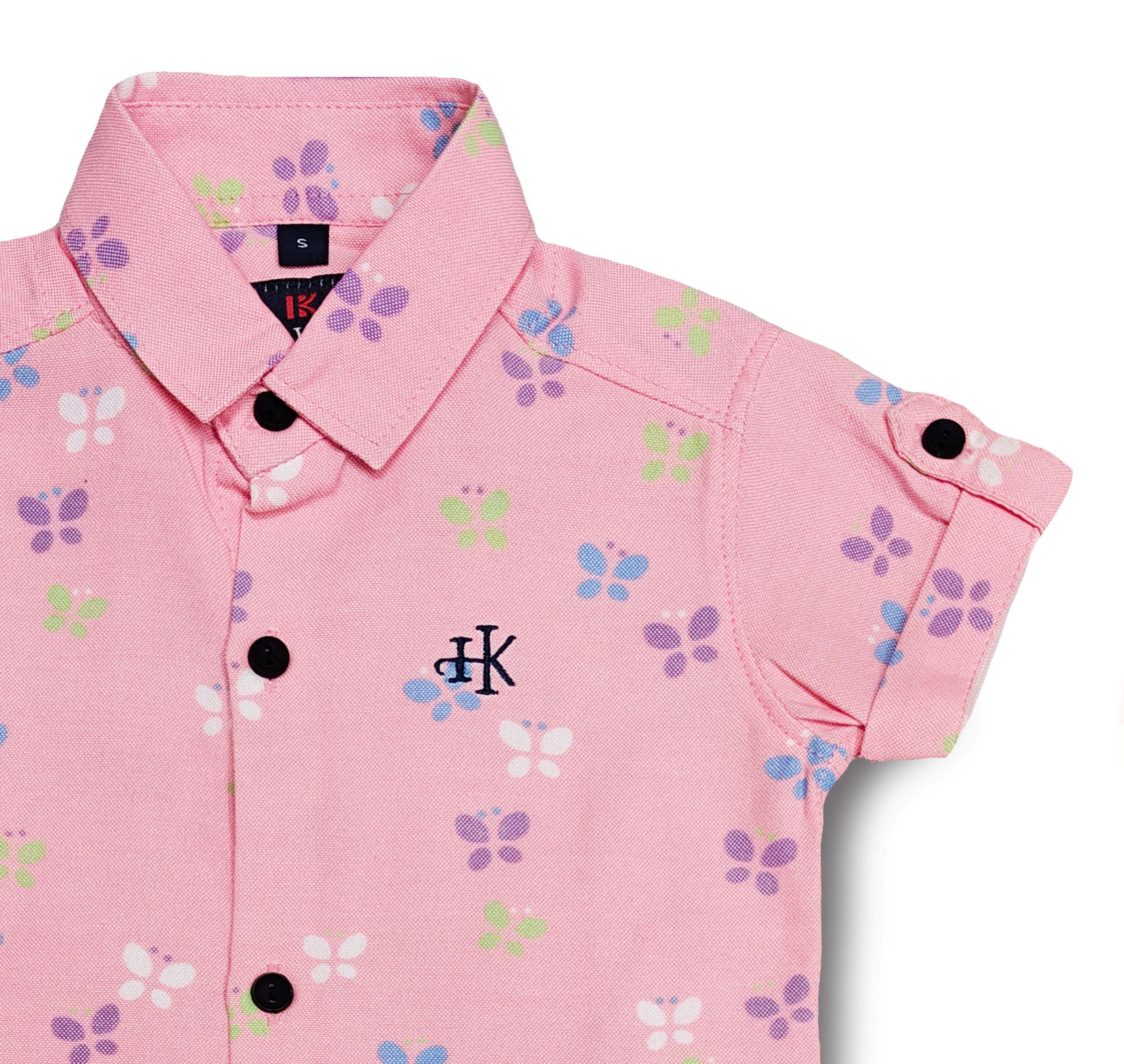 Havok Infant Pink Shirt for Boys Half Sleeve Butterfly