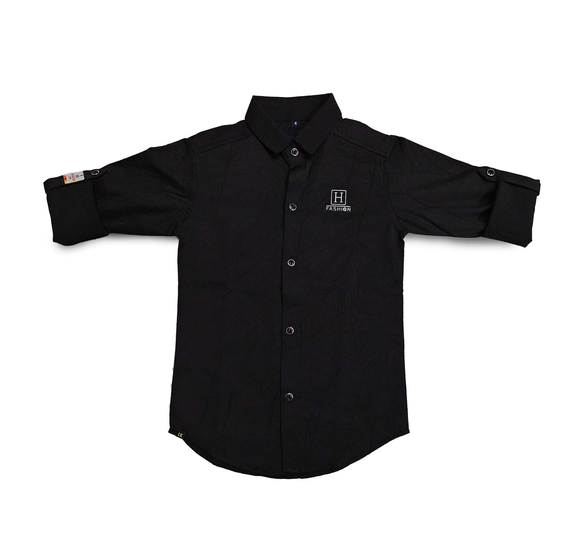 Havok Boys H Logo Black Textured Cotton Shirt
