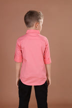 Havok Boys Solid Pink Cotton Casual Shirt