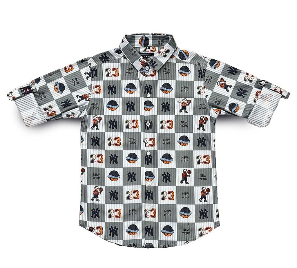 Havok Boys Grey Checkered Shirt