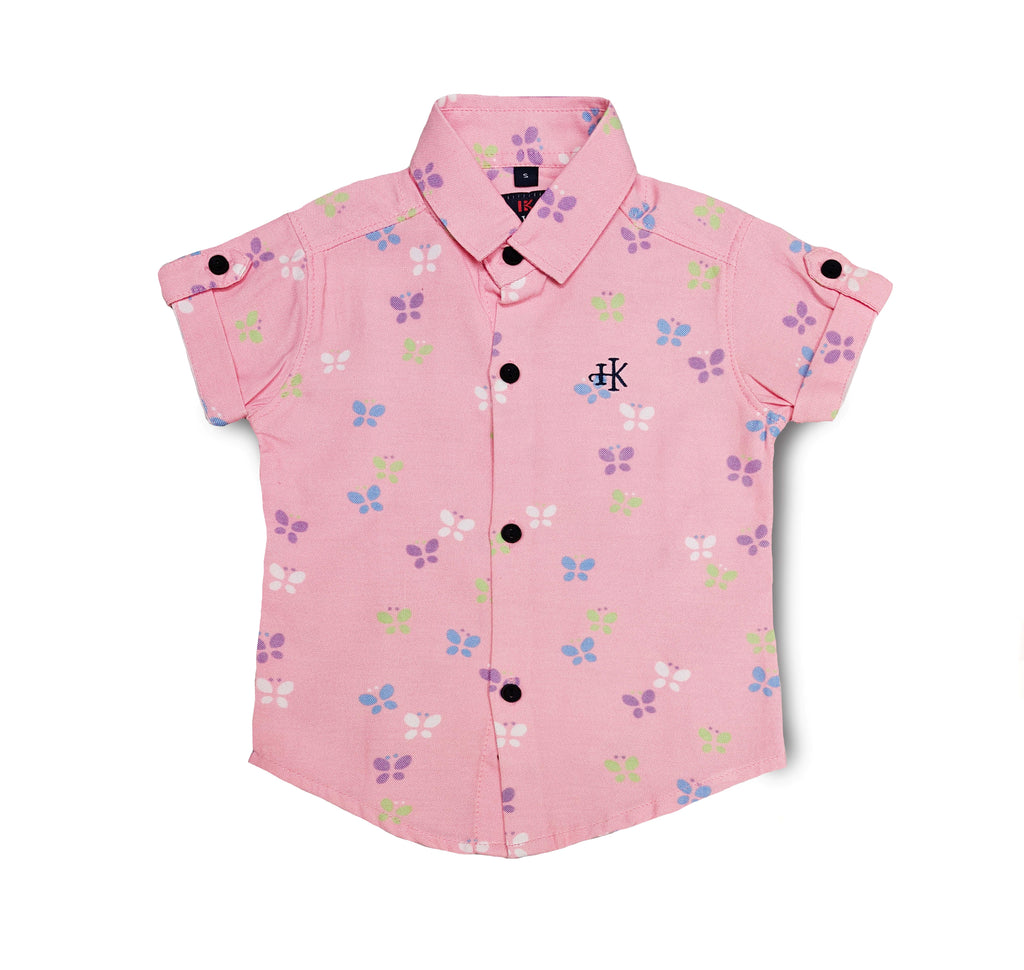 Havok Infant Pink Shirt for Boys Half Sleeve Butterfly