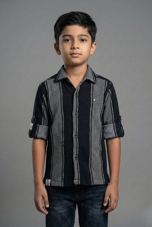 Havok Boys Black and Grey Textured Striped Havok kids