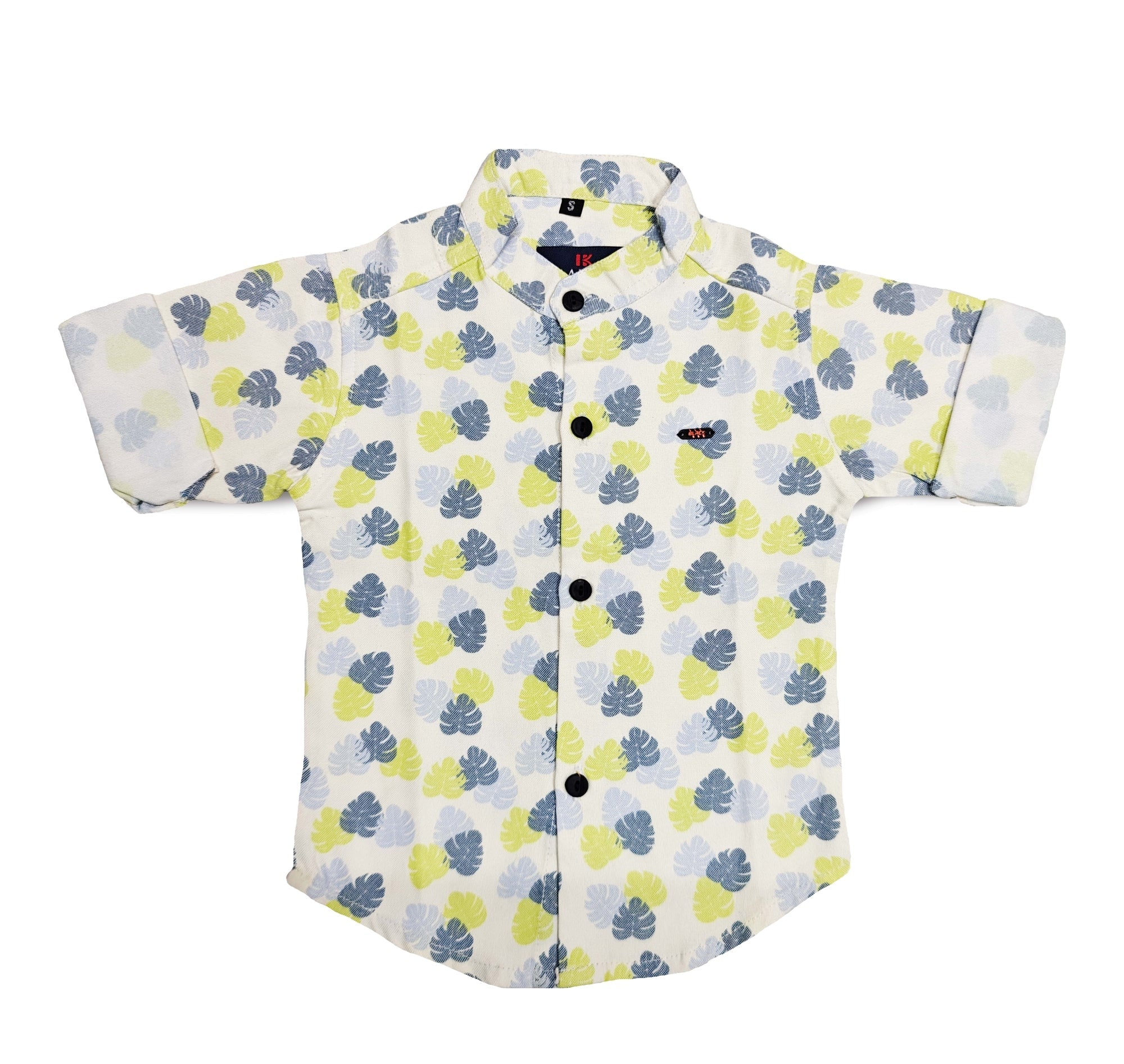 Havok Infant White Shirt for Boys Half Sleeve, Leaf Print Button-Down Havok kids