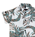 Havok kids Infant White & Teal Tropical Print Casual Shirt for Boys