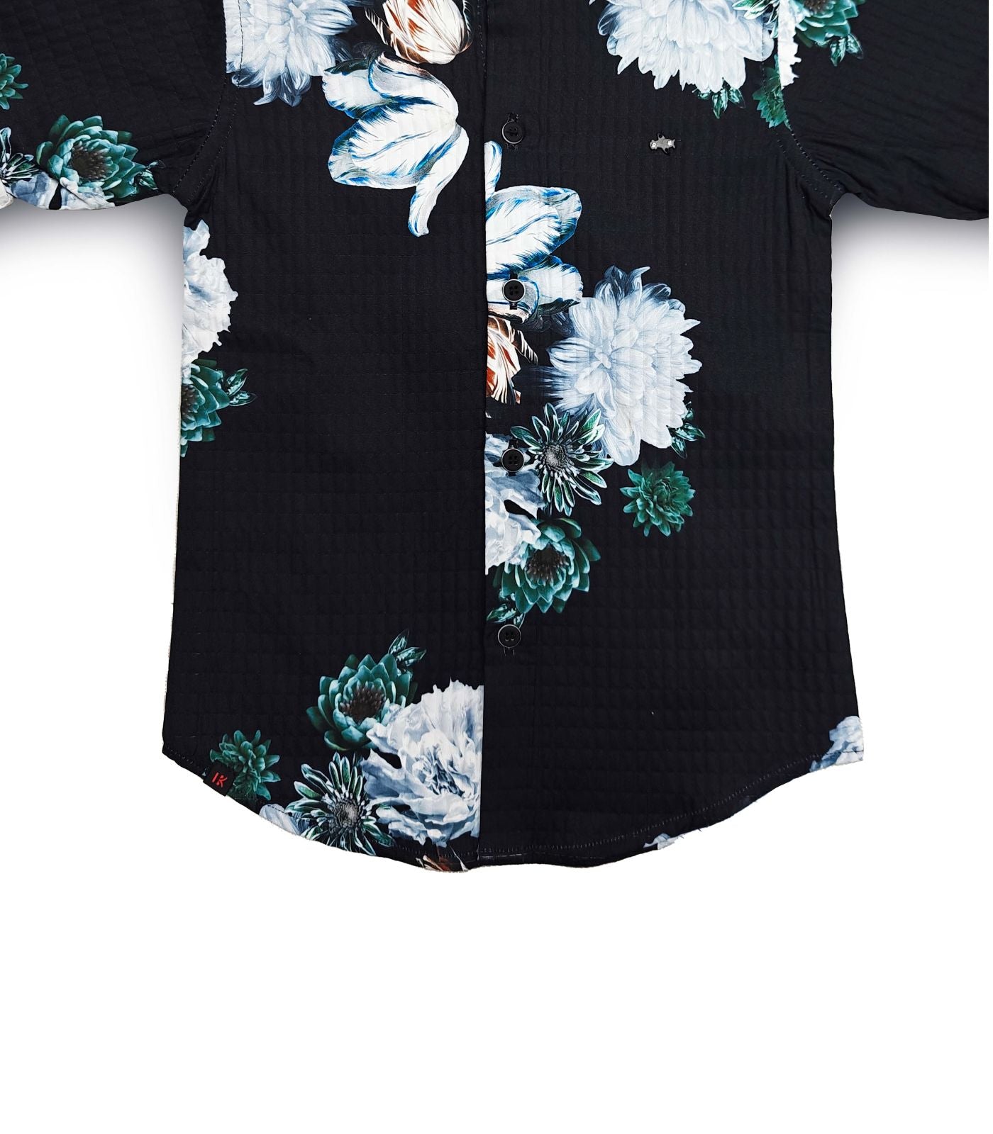 Black and White Floral Print Full Shirt for Boys, Button-Down Shirt, Boys Black and White Shirts, Casual Full Sleeve for Boy Shirts
