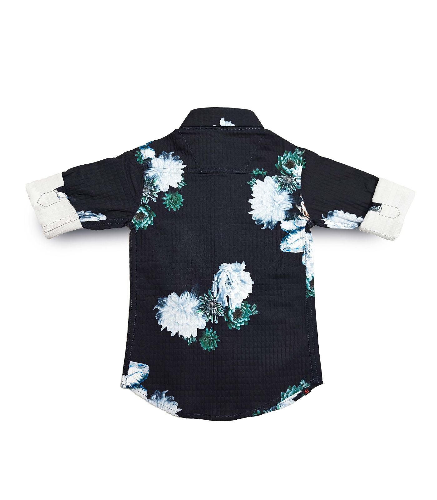Black and White Floral Print Full Shirt for Boys, Button-Down Shirt, Boys Black and White Shirts, Casual Full Sleeve for Boy Shirts
