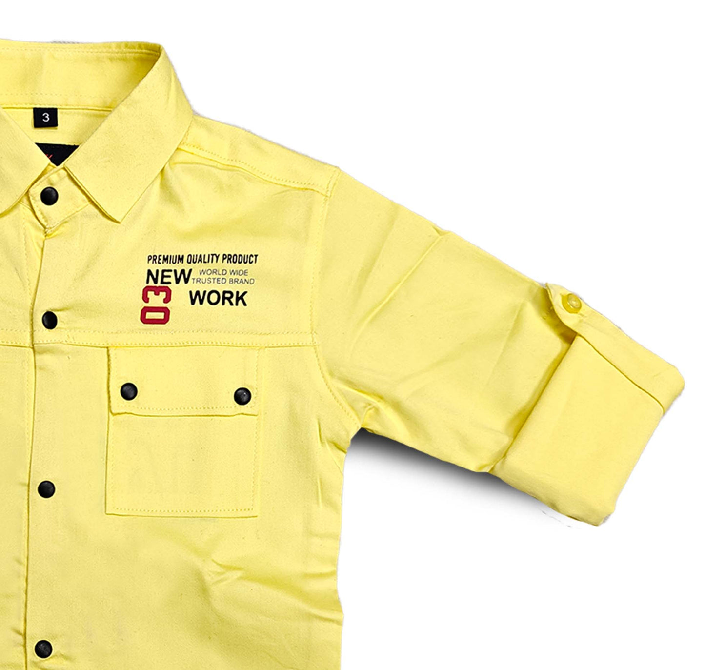 Havok kids Boys Snap Button-Down Yellow Printed Shirt