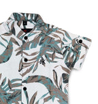 Havok kids Infant White & Teal Tropical Print Casual Shirt for Boys