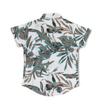 Havok kids Infant White & Teal Tropical Print Casual Shirt for Boys
