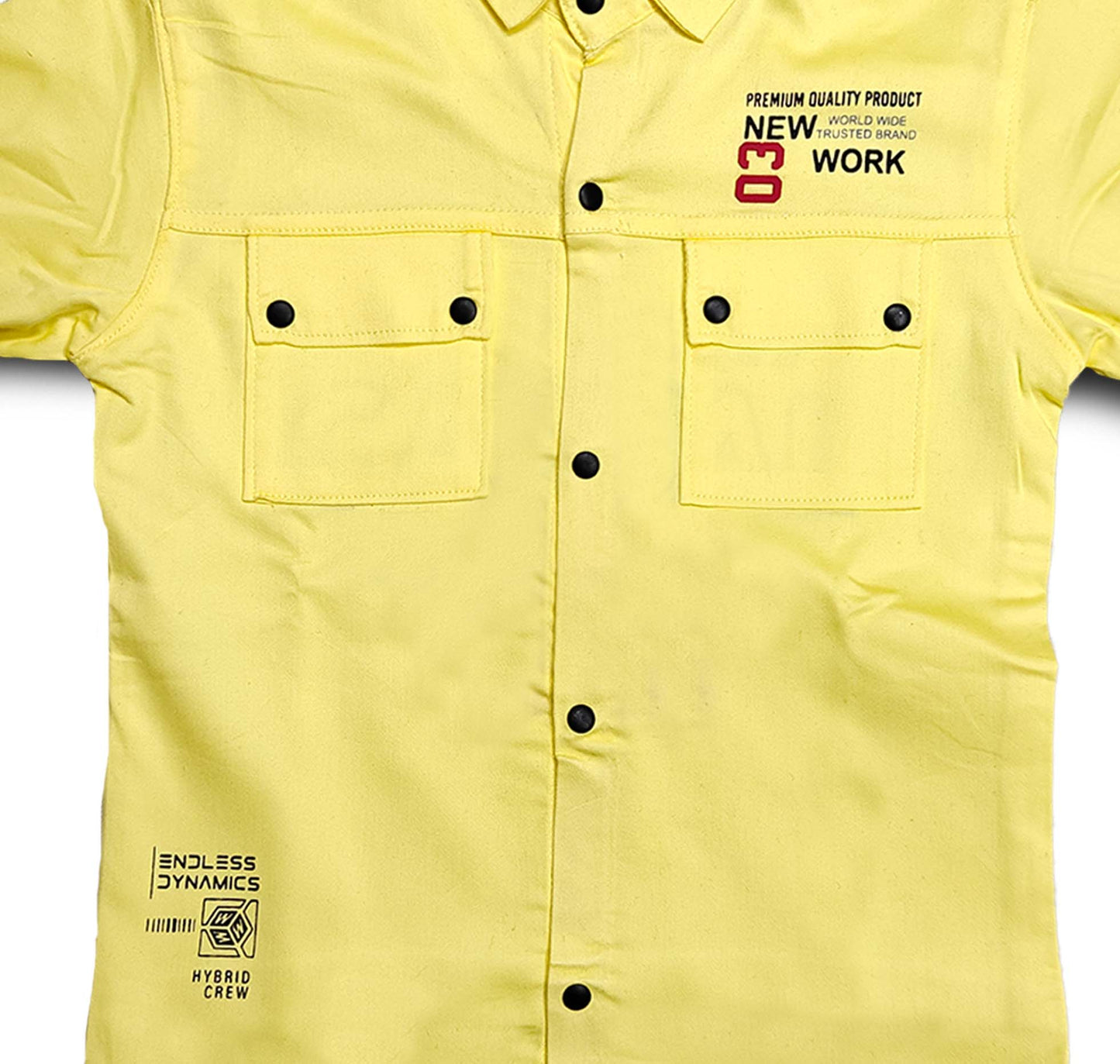 Havok kids Boys Snap Button-Down Yellow Printed Shirt