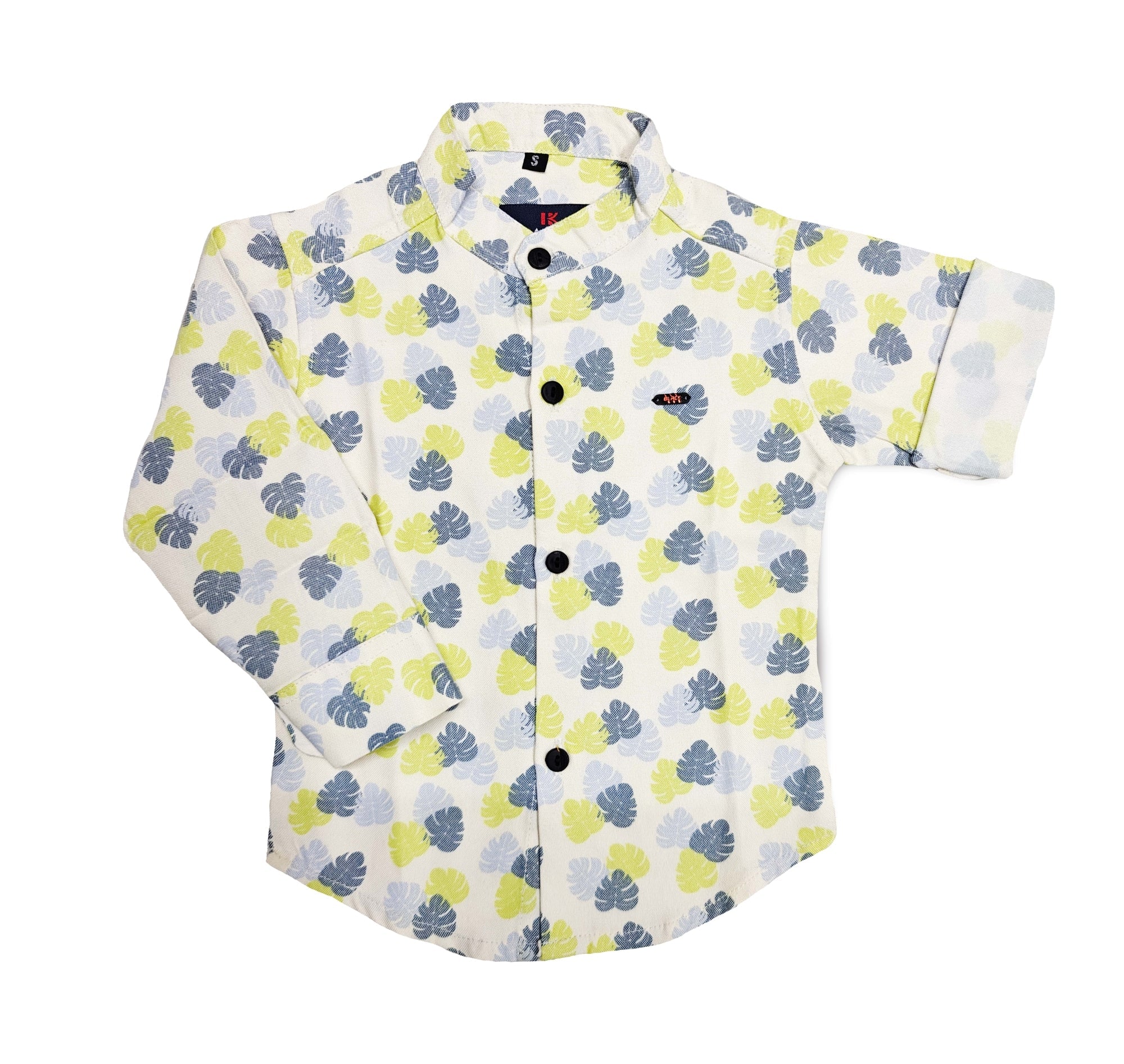 Havok Infant White Shirt for Boys Half Sleeve, Leaf Print Button-Down Havok kids