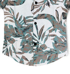 Havok kids Infant White & Teal Tropical Print Casual Shirt for Boys