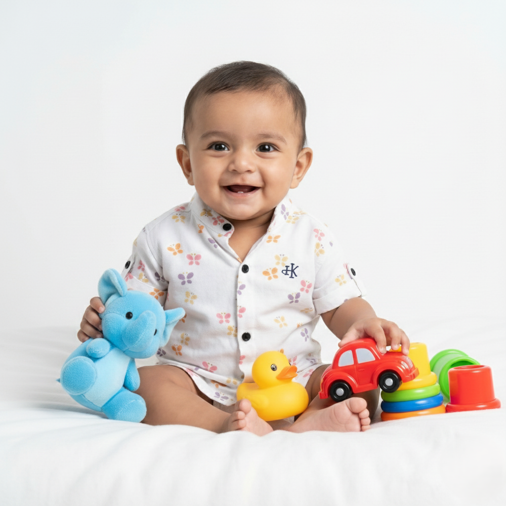 Havok Infant Boys White Cotton Butterfly Print