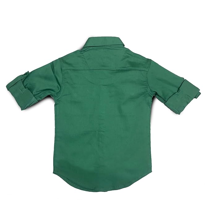 Havok kids Full Sleeve Button Down Shirt with Dual Pockets Green Shirt for 5-6 years