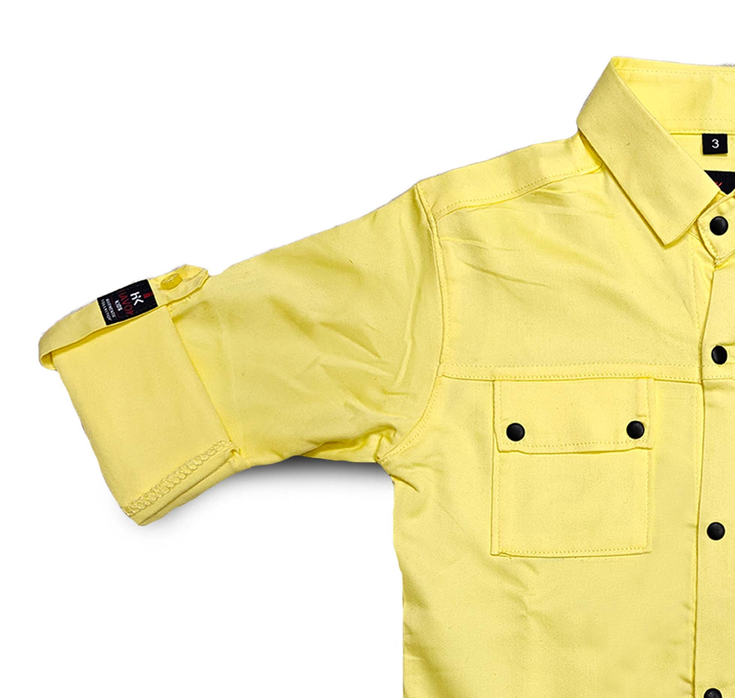 Havok kids Boys Snap Button-Down Yellow Printed Shirt