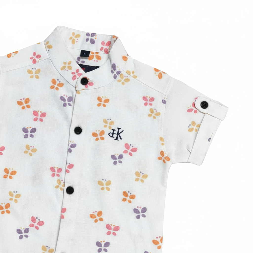 Havok Infant Boys White Cotton Butterfly Print