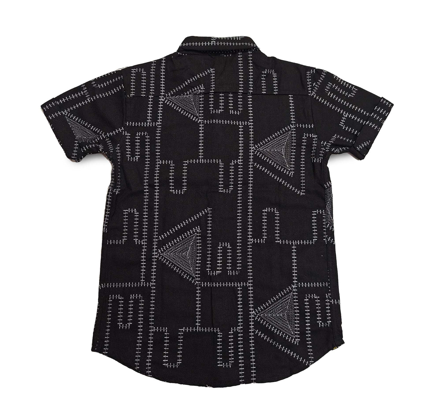 Black Geomartic Half Shirt for Boys 3