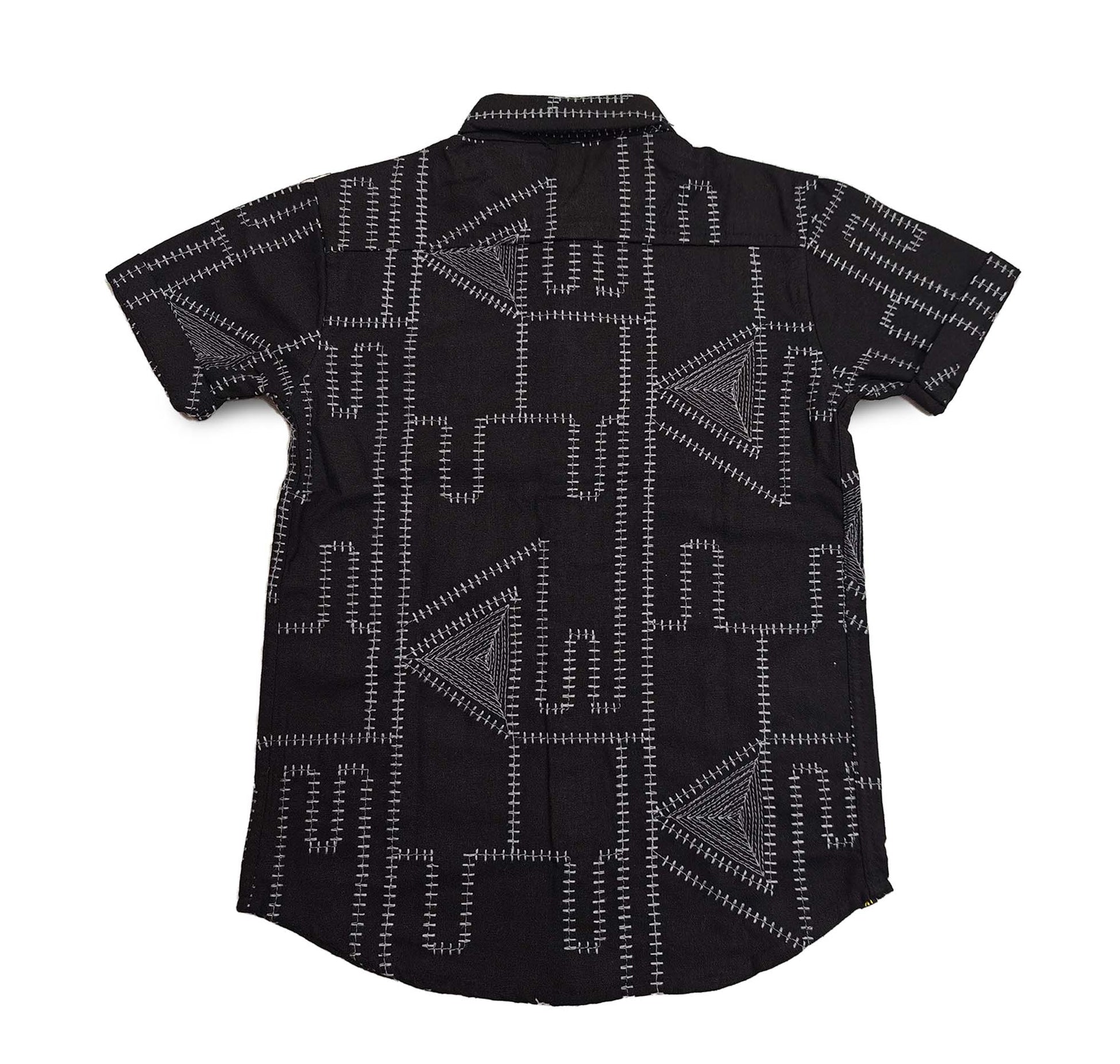 Black Geomartic Half Shirt for Boys 3
