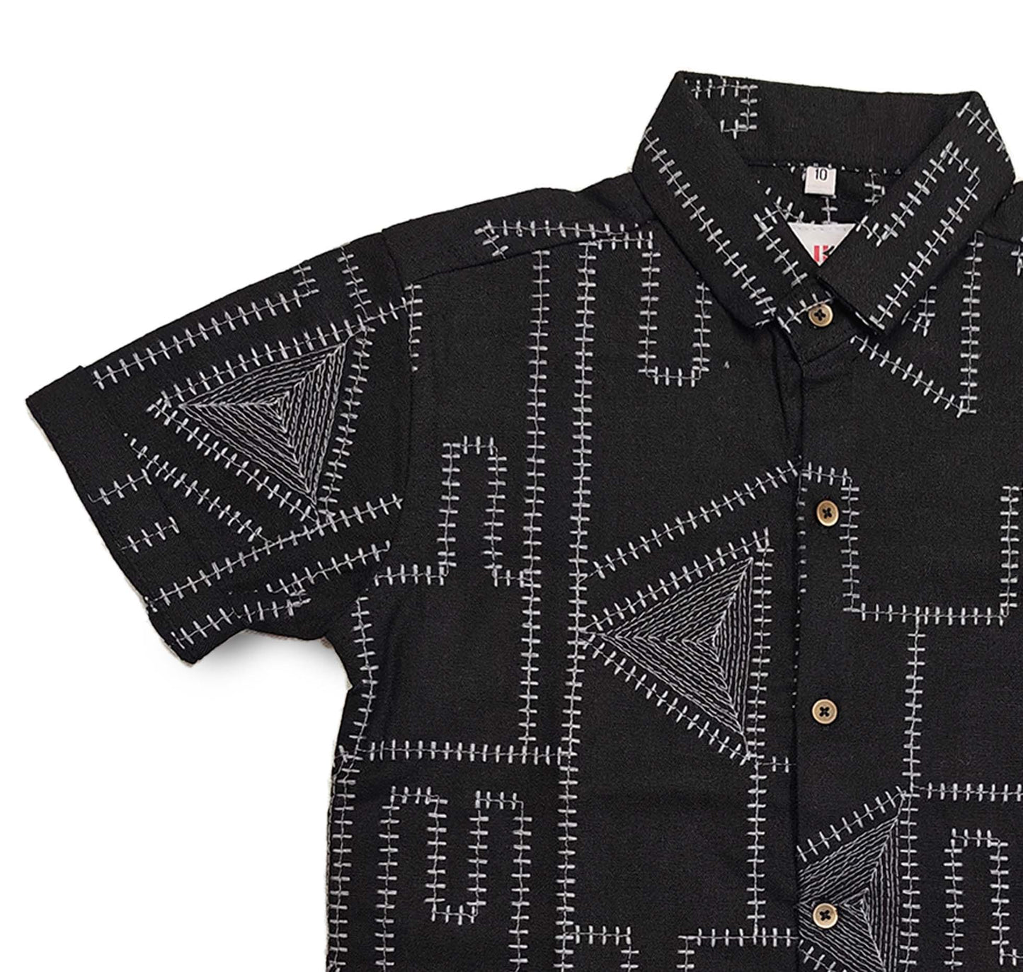 Black Geomartic Half Shirt for Boys 5