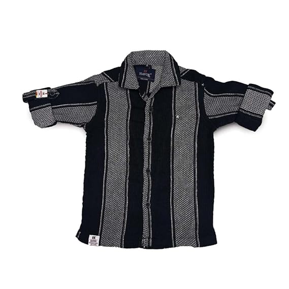 Black Shirt Full Sleeve Spread Collared Boy