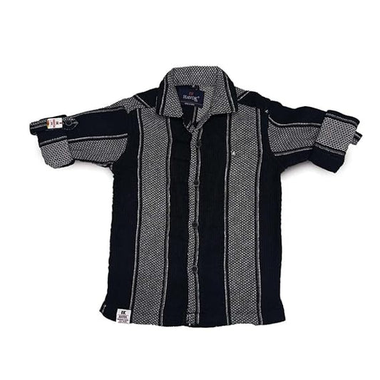 Black Shirt Full Sleeve Spread Collared Boy