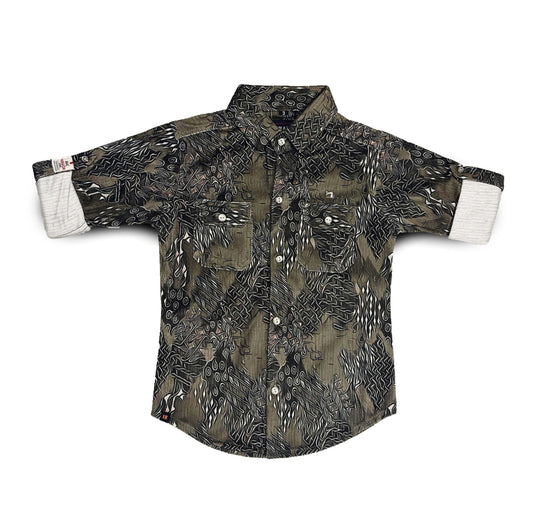 Black and Grey Abstract Pattern Shirt