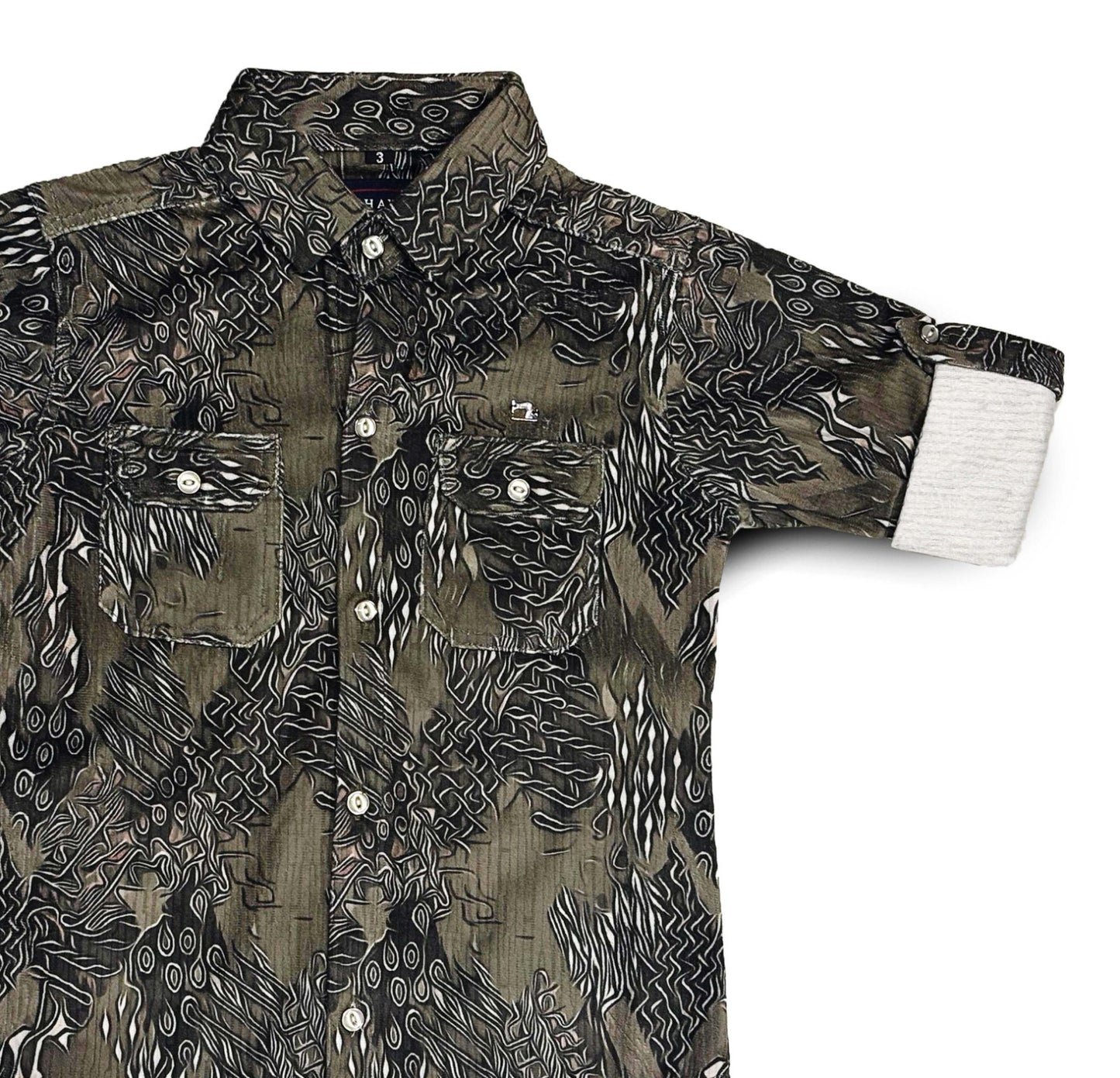 Black and Grey Abstract Pattern Shirt