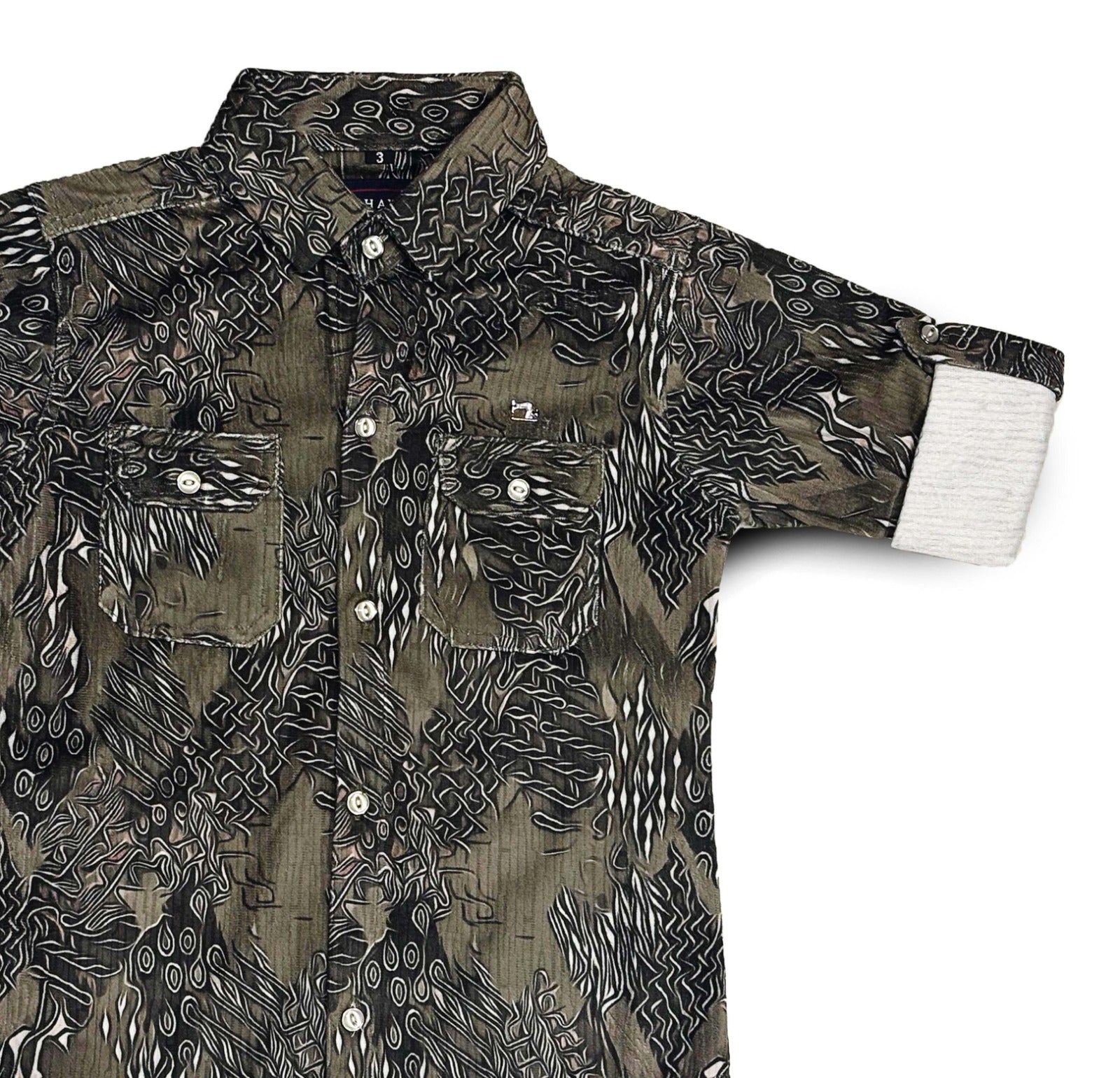 Black and Grey Abstract Pattern Shirt