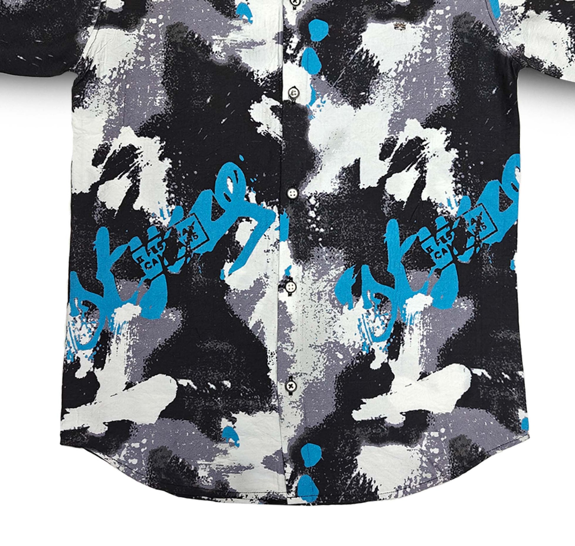 Blue and White Kids Shirt Full Sleeve Spread Collared Boy