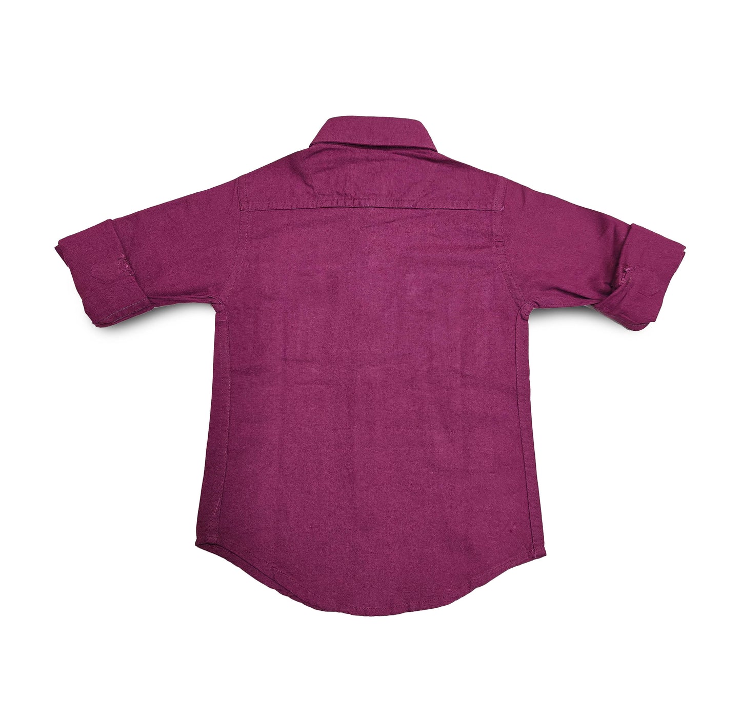 Boys Full Sleeve Maroon Dual Pocket Shirt