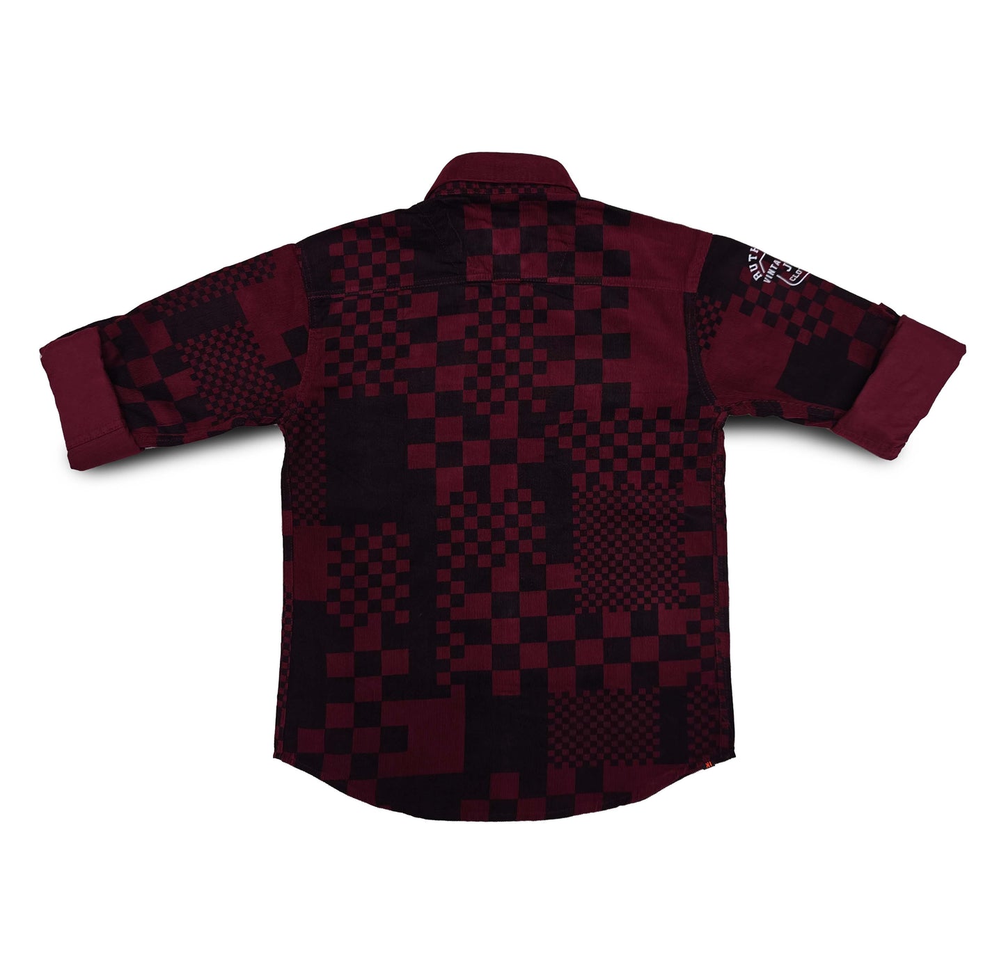 Maroon Checks Button Down Shirt Full Sleeve