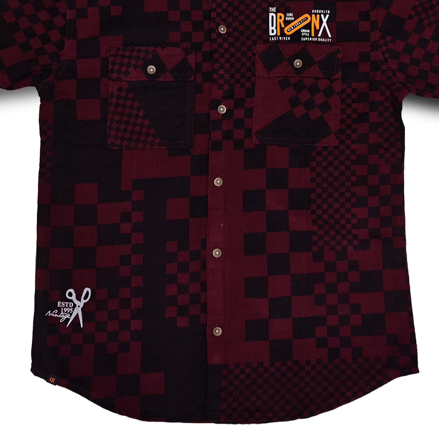 Maroon Checks Button Down Shirt Full Sleeve