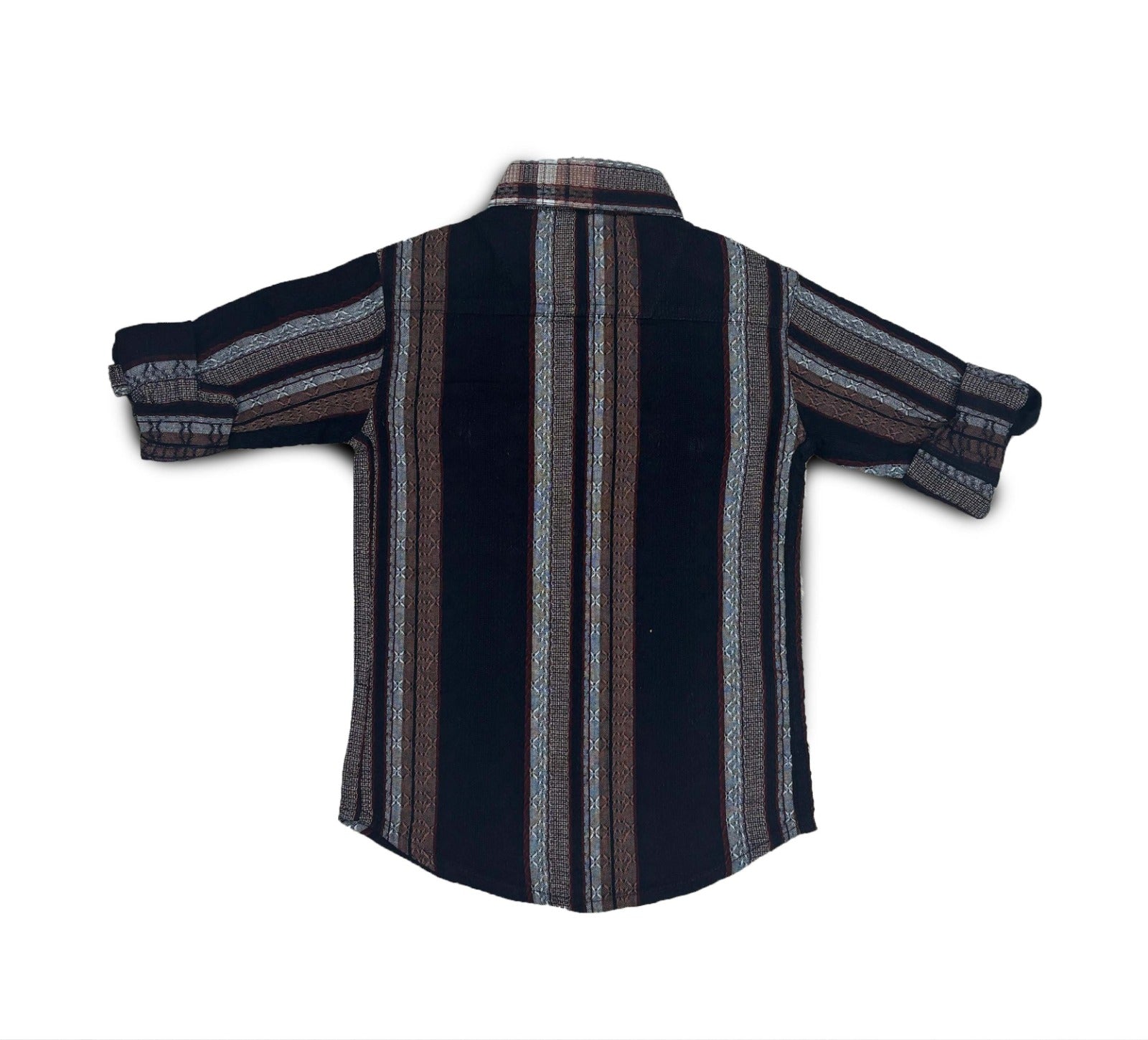 Brown Stripe Boys Shirt Full Sleeve