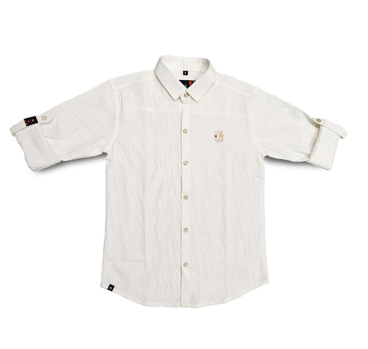 G Logo White Full Sleeve Shirt 