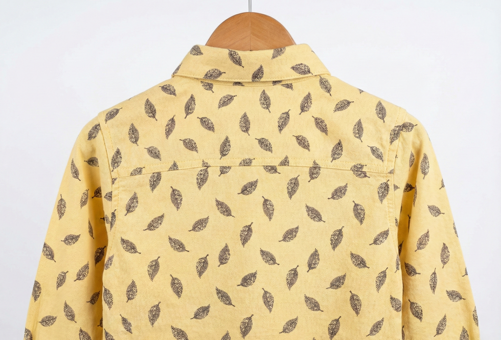 Havok Infant Yellow Shirt with Grey Leaf Pattern Print Havok kids