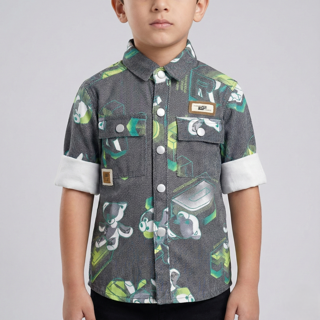 Havok Boys Casual  Printed polycotton Shirt Havok kids