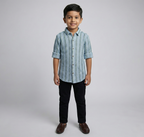 Havok Boys Premium Textured Blue Casual Shirt Havok kids