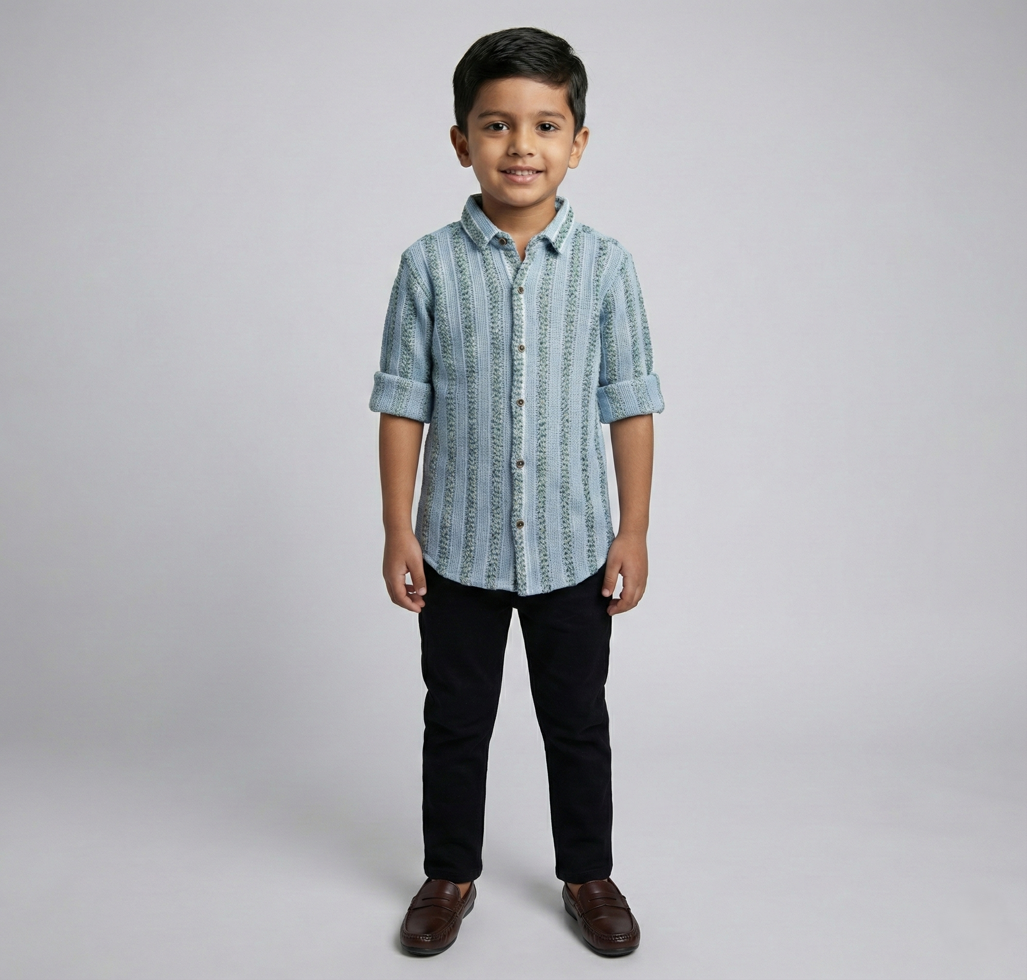 Havok Boys Premium Textured Blue Casual Shirt Havok kids