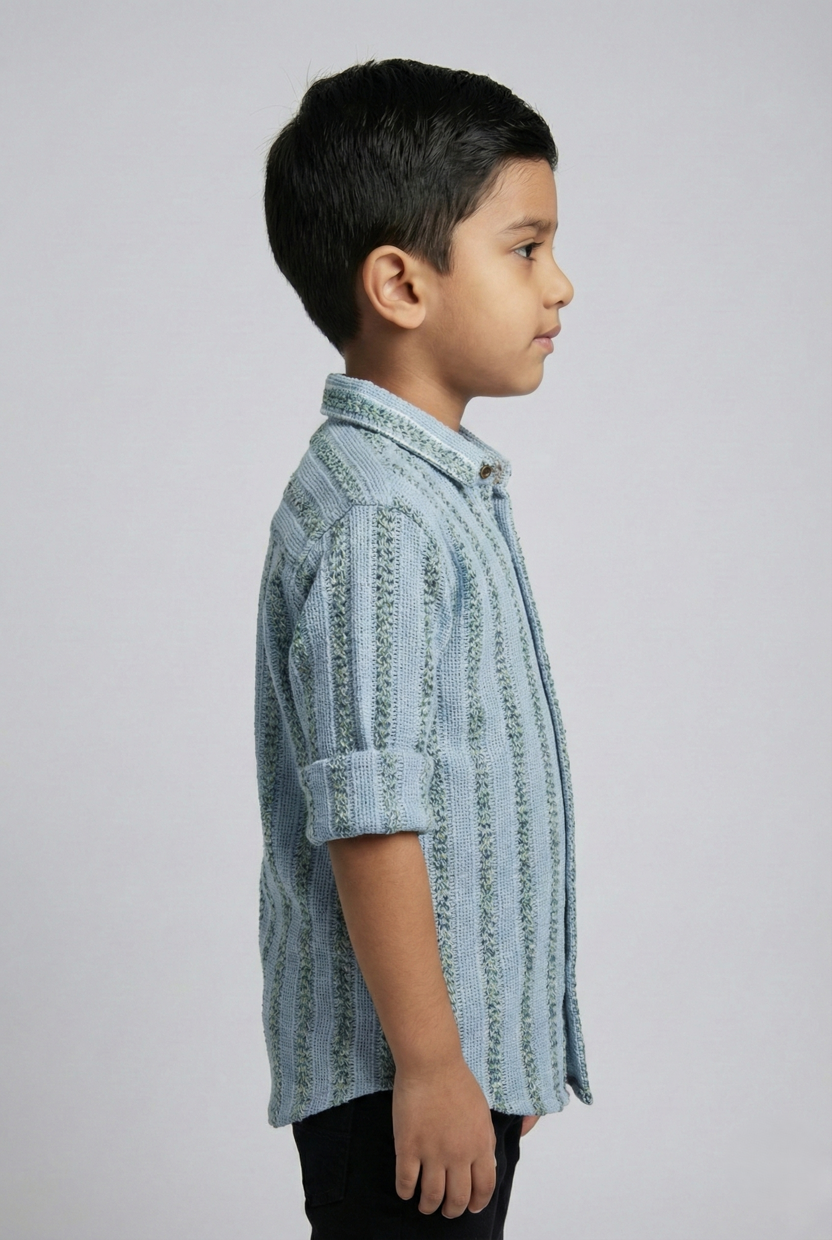Havok Boys Premium Textured Blue Casual Shirt Havok kids