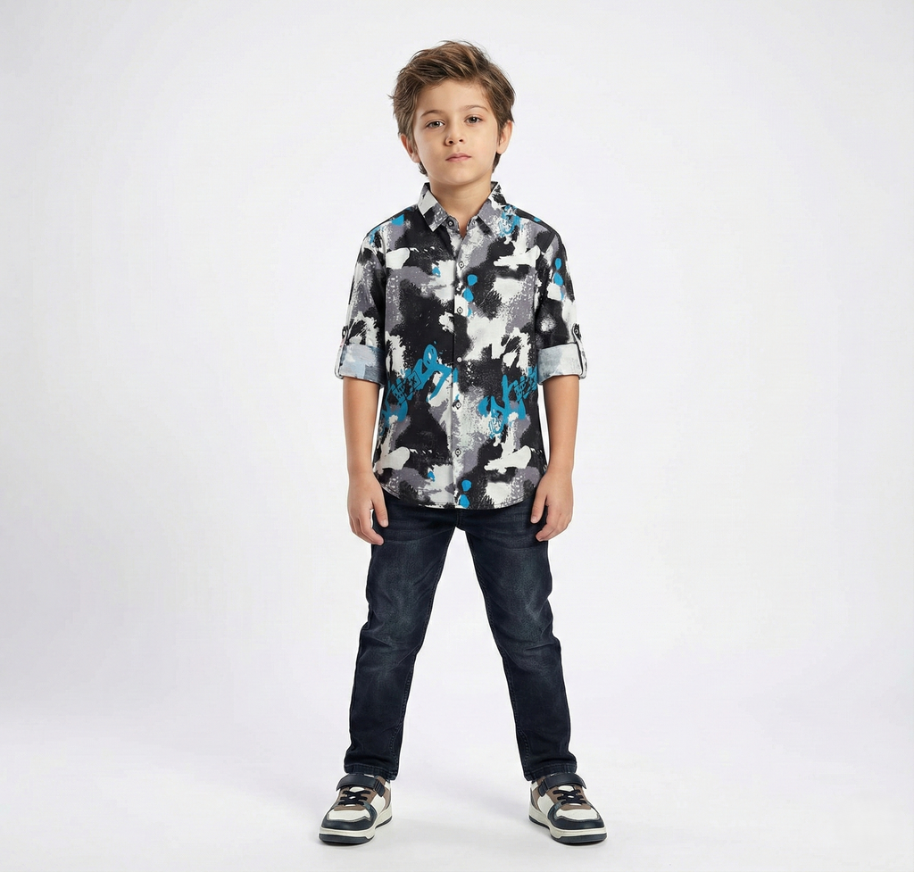 Havok Boys Abstract Camo & Graffiti Button-Down Shirt Havok kids