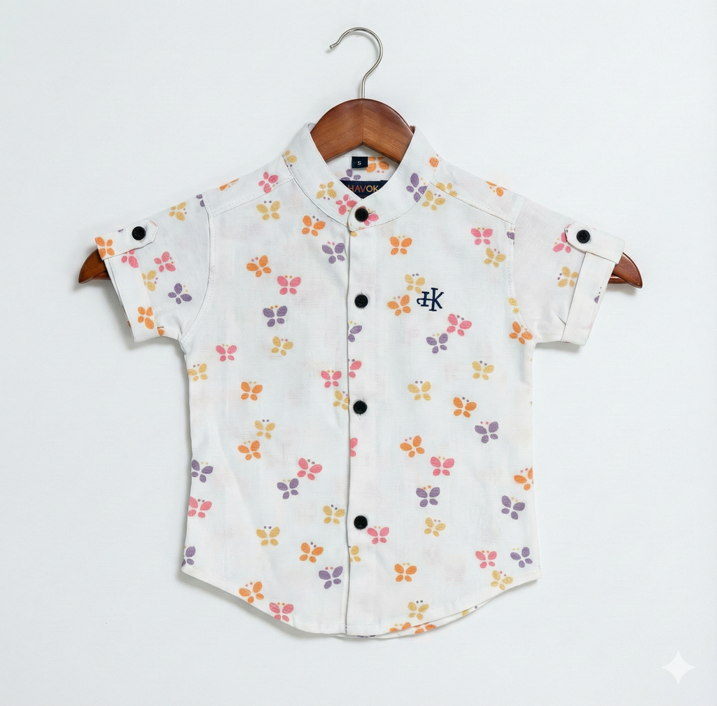 Havok Infant White Cotton Butterfly Print