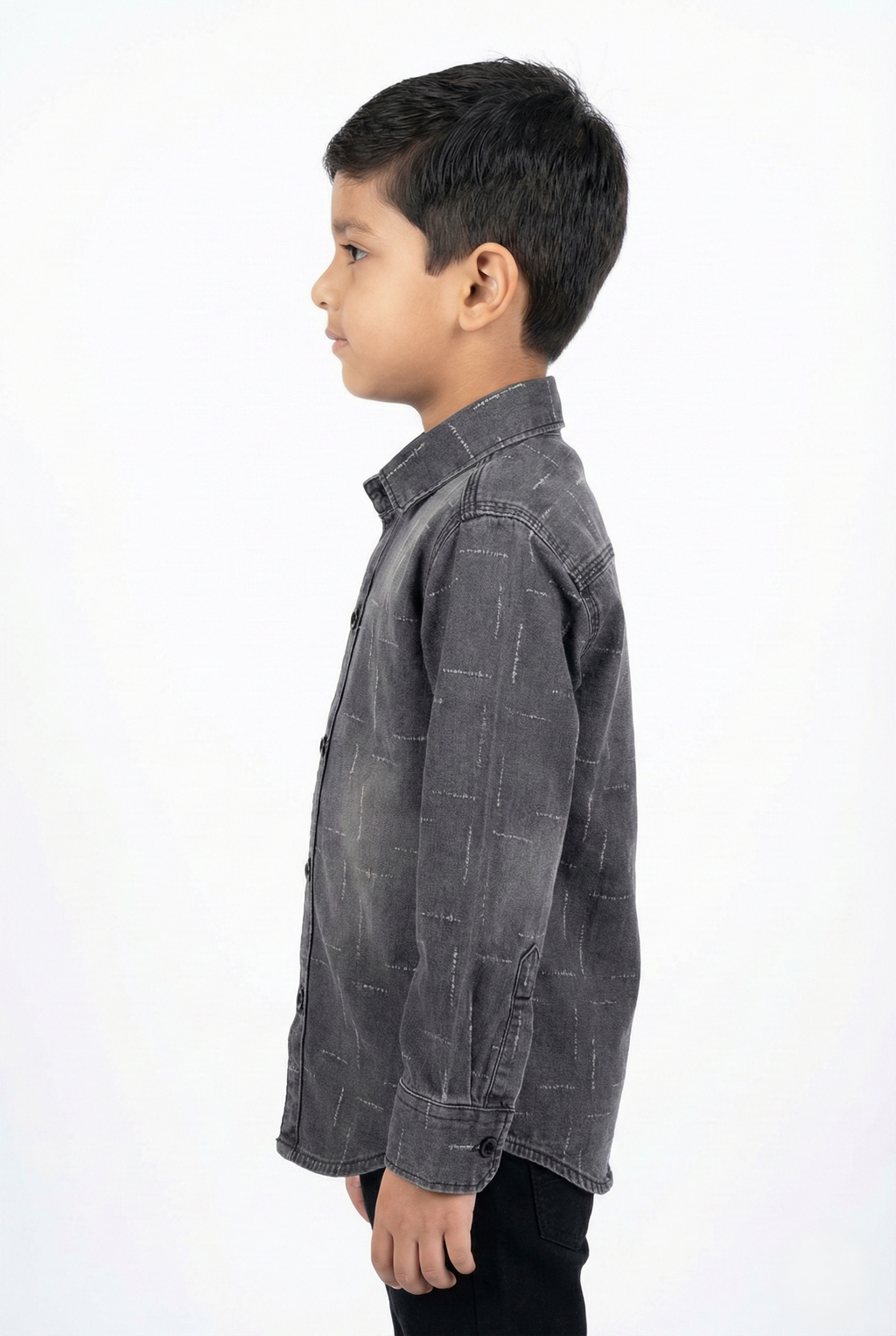 Havok boy Dark Grey Denim Button-Down Shirt