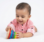 Havok Infant Pink Shirt for Boys Full Sleeve Snowman Print Button-Down Cotton Shirt-Small