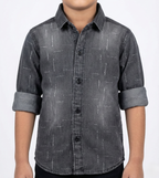 Havok boy Dark Grey Denim Button-Down Shirt