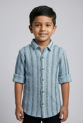Havok Boys Premium Textured Blue Casual Shirt Havok kids