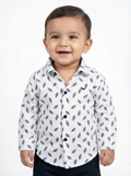 Havok Infant White Shirt with Grey Leaf Pattern Print Havok kids